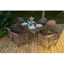  "Амароне" обеденная группа из искусственного ротанга на 6 персон, цвет коричневый, фото 1 
