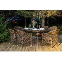  "Амароне" обеденная группа из искусственного ротанга на 6 персон, цвет коричневый, фото 2 