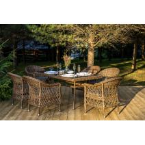  "Амароне" обеденная группа из искусственного ротанга на 6 персон, цвет коричневый, фото 3 