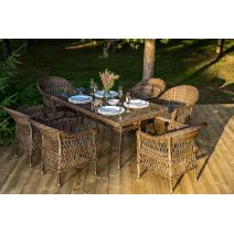  "Амароне" обеденная группа из искусственного ротанга на 6 персон, цвет коричневый, фото 4 