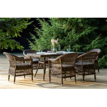  "Амароне" обеденная группа из искусственного ротанга на 6 персон, цвет коричневый, фото 5 