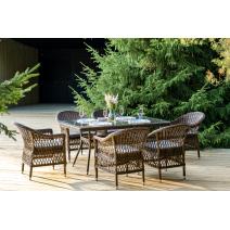  "Амароне" обеденная группа из искусственного ротанга на 6 персон, цвет коричневый, фото 6 