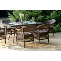  "Амароне" обеденная группа из искусственного ротанга на 6 персон, цвет коричневый, фото 7 