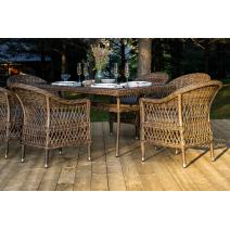  "Амароне" обеденная группа из искусственного ротанга на 6 персон, цвет коричневый, фото 10 