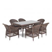  "Амароне" обеденная группа из искусственного ротанга на 6 персон, цвет коричневый, фото 18 