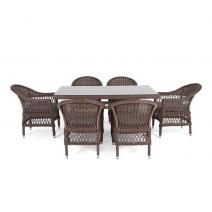  "Амароне" обеденная группа из искусственного ротанга на 6 персон, цвет коричневый, фото 19 
