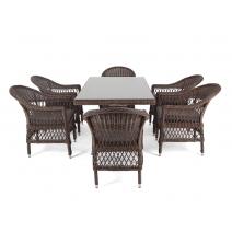  "Амароне" обеденная группа из искусственного ротанга на 6 персон, цвет коричневый, фото 21 