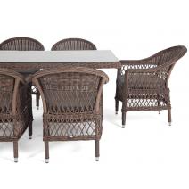  "Амароне" обеденная группа из искусственного ротанга на 6 персон, цвет коричневый, фото 22 