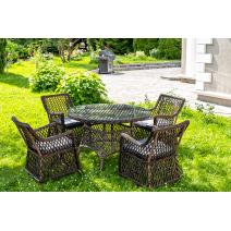  "Доппио" обеденная группа плетеная, цвет коричневый, фото 3 