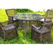  "Доппио" обеденная группа плетеная, цвет коричневый, фото 4 