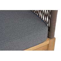  "Канны" диван 2-местный плетеный из роупа, основание дуб, роуп коричневый круглый, ткань темно-серая 027 NEW, фото 6 