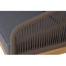  "Канны" диван 2-местный плетеный из роупа, основание дуб, роуп коричневый круглый, ткань темно-серая 027 NEW, фото 7 