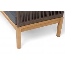  "Канны" диван 2-местный плетеный из роупа, основание дуб, роуп коричневый круглый, ткань темно-серая 027 NEW, фото 8 