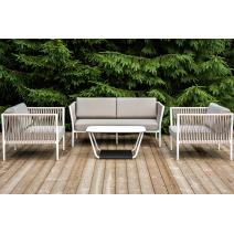  "Касабланка" лаунж-зона плетеная из роупа 4-местная, цвет серо-коричневый, фото 1 