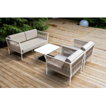  "Касабланка" лаунж-зона плетеная из роупа 4-местная, цвет серо-коричневый, фото 4 