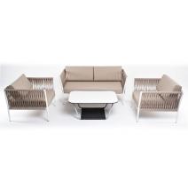  "Касабланка" лаунж-зона плетеная из роупа 4-местная, цвет серо-коричневый, фото 14 
