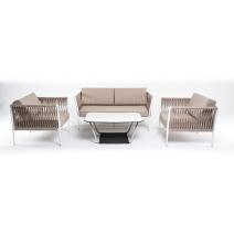  "Касабланка" лаунж-зона плетеная из роупа 4-местная, цвет серо-коричневый, фото 15 