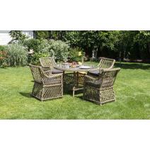  "Доппио" обеденная группа плетеная, цвет соломенный, фото 1 