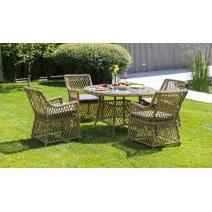  "Доппио" обеденная группа плетеная, цвет соломенный, фото 2 