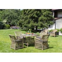  "Доппио" обеденная группа плетеная, цвет соломенный, фото 3 