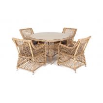  "Доппио" обеденная группа плетеная, цвет соломенный, фото 5 