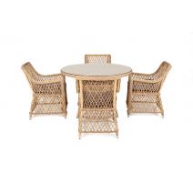  "Доппио" обеденная группа плетеная, цвет соломенный, фото 6 