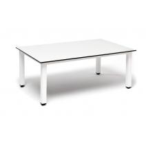  "Канны" журнальный столик из HPL 90х60, H40, каркас белый, цвет столешницы "молочный", фото 1 