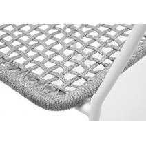  "Тунис" стул плетеный из роупа, каркас алюминий белый, роуп светло-серый, фото 4 