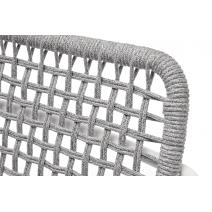  "Тунис" стул плетеный из роупа, каркас алюминий белый, роуп светло-серый, фото 5 