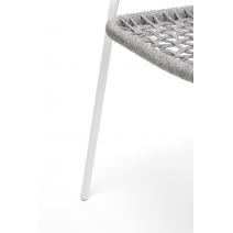  "Тунис" стул плетеный из роупа, каркас алюминий белый, роуп светло-серый, фото 8 