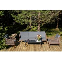  "Канны" лаунж-зона 5-местная плетеная из роупа (веревки), роуп коричневый, фото 1 