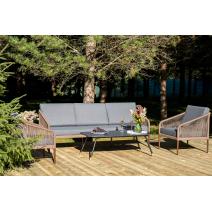  "Канны" лаунж-зона 5-местная плетеная из роупа (веревки), роуп коричневый, фото 3 