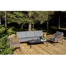  "Канны" лаунж-зона 5-местная плетеная из роупа (веревки), роуп коричневый, фото 4 