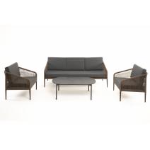  "Канны" лаунж-зона 5-местная плетеная из роупа (веревки), роуп коричневый, фото 18 