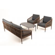  "Канны" лаунж-зона 5-местная плетеная из роупа (веревки), роуп коричневый, фото 21 