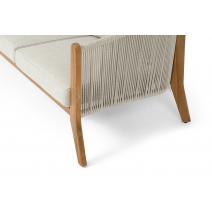  "Сидней" диван 3-местный плетеный из роупа, основание тик, каркас алюминий бежевый, роуп бежевый, ткань бежевая, фото 4 