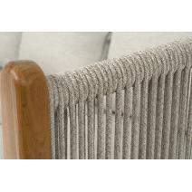  "Сидней" диван 3-местный плетеный из роупа, основание тик, каркас алюминий бежевый, роуп бежевый, ткань бежевая, фото 5 