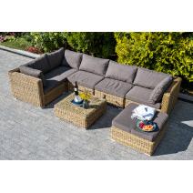  "Лунго" трансформирующаяся лаунж-зона из искусственного ротанга (гиацинт), цвет соломенный, фото 1 