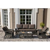  "Гранд Латте" лаунж-зона из искусственного ротанга, цвет графит, фото 1 