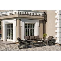  "Гранд Латте" лаунж-зона из искусственного ротанга, цвет графит, фото 3 