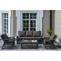  "Гранд Латте" лаунж-зона из искусственного ротанга, цвет графит, фото 4 