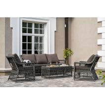  "Гранд Латте" лаунж-зона из искусственного ротанга, цвет графит, фото 5 