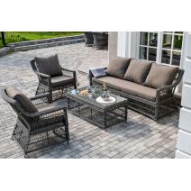  "Гранд Латте" лаунж-зона из искусственного ротанга, цвет графит, фото 7 