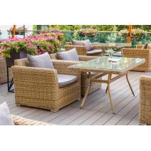  "Латте" плетеный стол из искусственного ротанга 160х90см, цвет соломенный, фото 19 