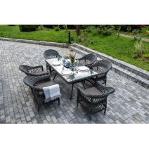  "Амароне" обеденная группа из искусственного ротанга на 6 персон, цвет графит, фото 2 