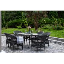  "Амароне" обеденная группа из искусственного ротанга на 6 персон, цвет графит, фото 3 