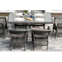  "Амароне" обеденная группа из искусственного ротанга на 6 персон, цвет графит, фото 7 