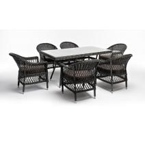  "Амароне" обеденная группа из искусственного ротанга на 6 персон, цвет графит, фото 15 