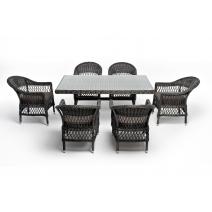  "Амароне" обеденная группа из искусственного ротанга на 6 персон, цвет графит, фото 17 