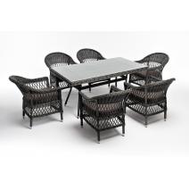  "Амароне" обеденная группа из искусственного ротанга на 6 персон, цвет графит, фото 18 